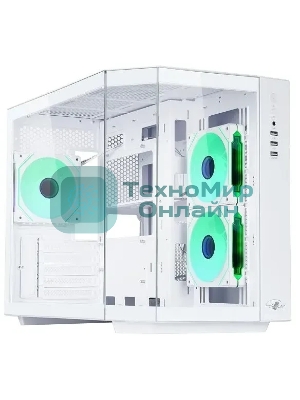 Корпус mATX Eurocase M2771 white, без БП, закаленное стекло 2 стороны