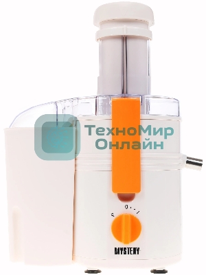 Соковыжималка Mystery MJE-1901 белый, центробежная, 900 Вт, 900 мл, механическое