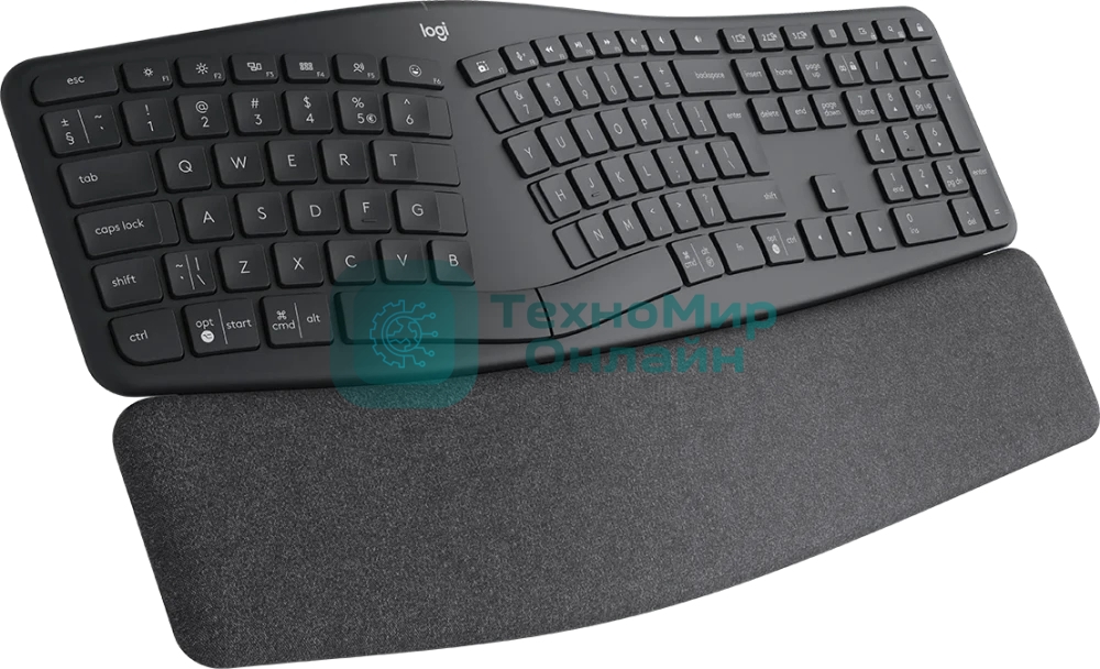 Клавиатура Logitech Ergo K860 беспроводная, Bluetooth, радиоканал, чёрный