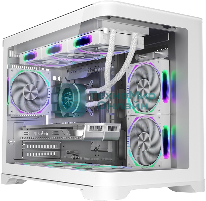 Компьютерный корпус 1STPLAYER UVIEW UV6 белый, mATX