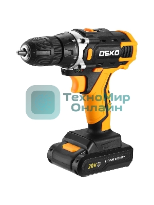 Дрель-шуруповерт Deko Banger 20V ONE+, 20 В, 1,5 Ач, 42 Нм, щеточный