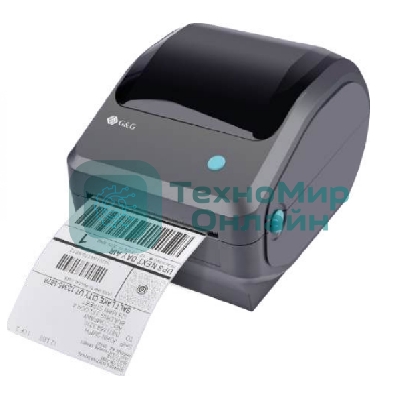 Принтер наклеек G&G GG-D410 стационарный, прямая термопечать, 203 dpi, 152 мм/сек, USB черный