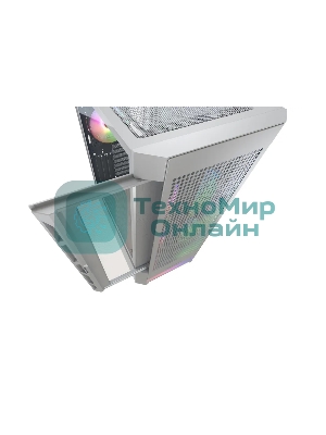 Компьютерный корпус Cougar Airface RGb White, 2х140мм + 1x120мм ARGB Fan, ARGB Fan Hub, без БП, белый, ATX