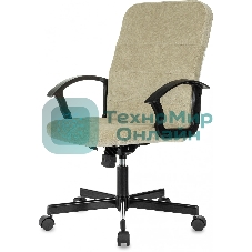 Кресло офисное Бюрократ Triest Fabric песочный Light-21 крестов. металл черный