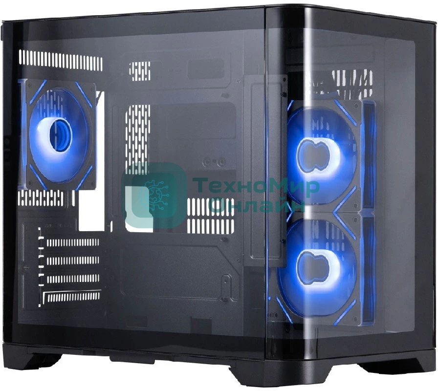 Компьютерный корпус 1STPLAYER UVIEW UV5 ARGB черный mATX 3x120мм ARGB fans UV5-BK-2FC7R-1FC7