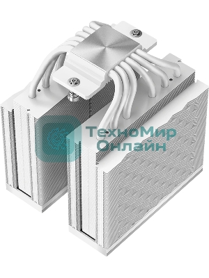 Кулер для процессора PCCooler RZ620 WH (260W, 4-pin PWM, 158мм, Al/Cu, 6x6мм, 2x120мм, 86.73CFM, 32dBA, 1800RPM, S: 1851/1700/1200/115X, AM5/AM4, белый)