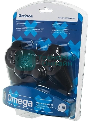 Геймпад Defender Omega USB, Проводной геймпад, 12 кнопок, 2 стика
