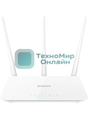 Роутер беспроводной Digma DWR-N302 N300 10/100BASE-TX белый (упак.:1шт)