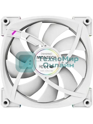 Вентилятор для корпуса MONTECH RX120 PWM белый, 120 мм, 1600 об/мин, 27 дБ, 4 pin