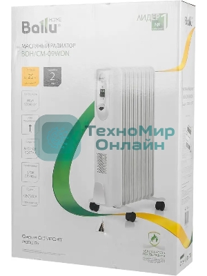 Обогреватель масляный Ballu Comfort BOH/CM-09WDN (9 секций) белый, 2000 Вт, 25 м2, термостат