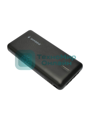 Портативный аккумулятор Gembird GPB-10C, 10000мА·ч, 2A, 4 встроенных кабеля, черный