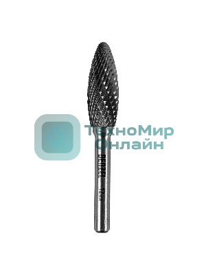 Борфреза по металлу Denzel твердосплавная, элипсообразная, тип-H, 12 мм