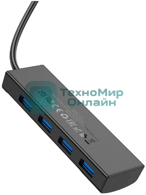 Разветвитель USB-C Hoco HB41 Type-C 4порт. черный