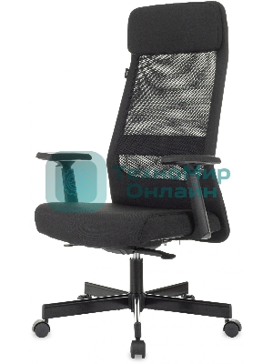 Кресло руководителя Бюрократ T-995 черный TW-01, сетка/ткань, крестов. металл черный