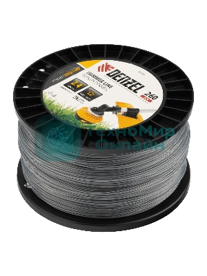 Леска для триммера Denzel двухкомпонентная звезда, 2,4 мм х 260 м, на DIN катушке EXTRA CORD