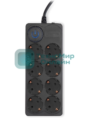 Сетевой фильтр Ippon BK-8-EU-5-16-B 5м (8 розеток) черный (коробка)