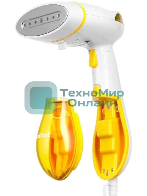 Отпариватель Kitfort КТ-9191-1 белый/желтый, 1300 Вт, 22 г/мин, 140 мл