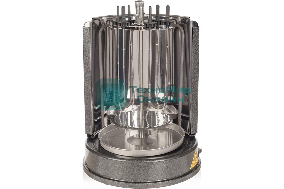 Шашлычница электрическая Kitfort KT-1404, 1400Вт серебристый