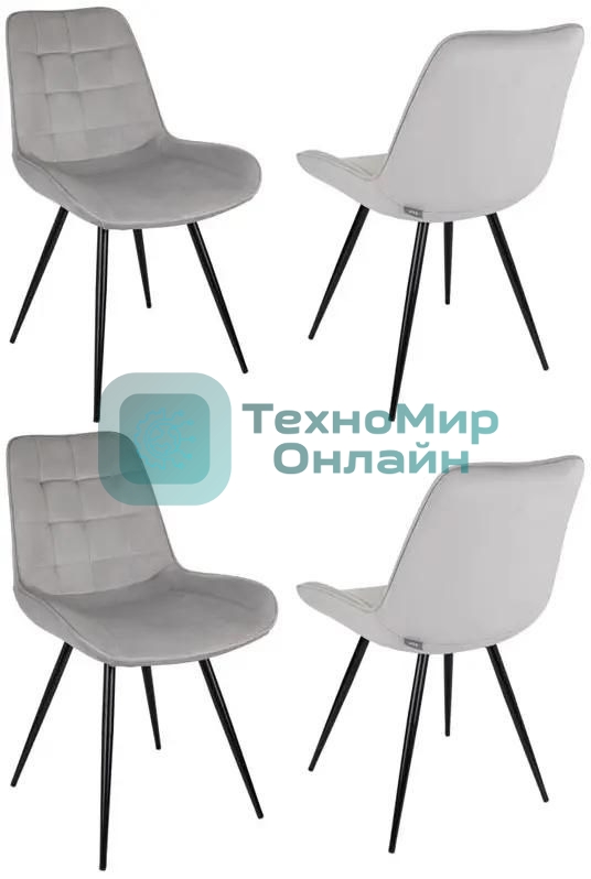 Стул для дома Бюрократ CH-K2_4 комплект 4 шт св. серый Holland 09 металл черный на ножках