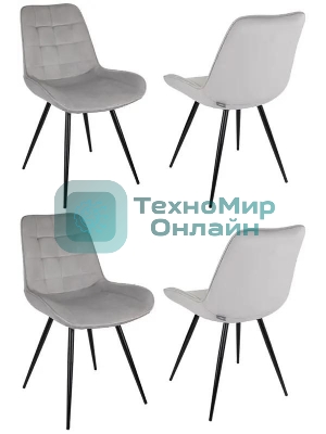 Стул для дома Бюрократ CH-K2_4 комплект 4 шт св. серый Holland 09 металл черный на ножках