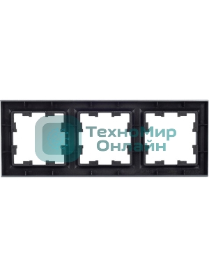 Рамка 3-мест. IEK BRITE РУ-3-БрС сталь