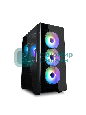 Компьютерный корпус MidiTower Zalman I3 NEO TG Black (ATX, front mesh, TG window, USB 2.0 x1, USB 3.0x2, 4x120мм RGb fan, без БП) (I3 NEO TG Black)