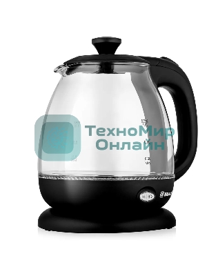 Чайник электрический BRAYER BR6106, 1100 Вт, 1 л, стеклянный, автоотключение, подсветка, черный