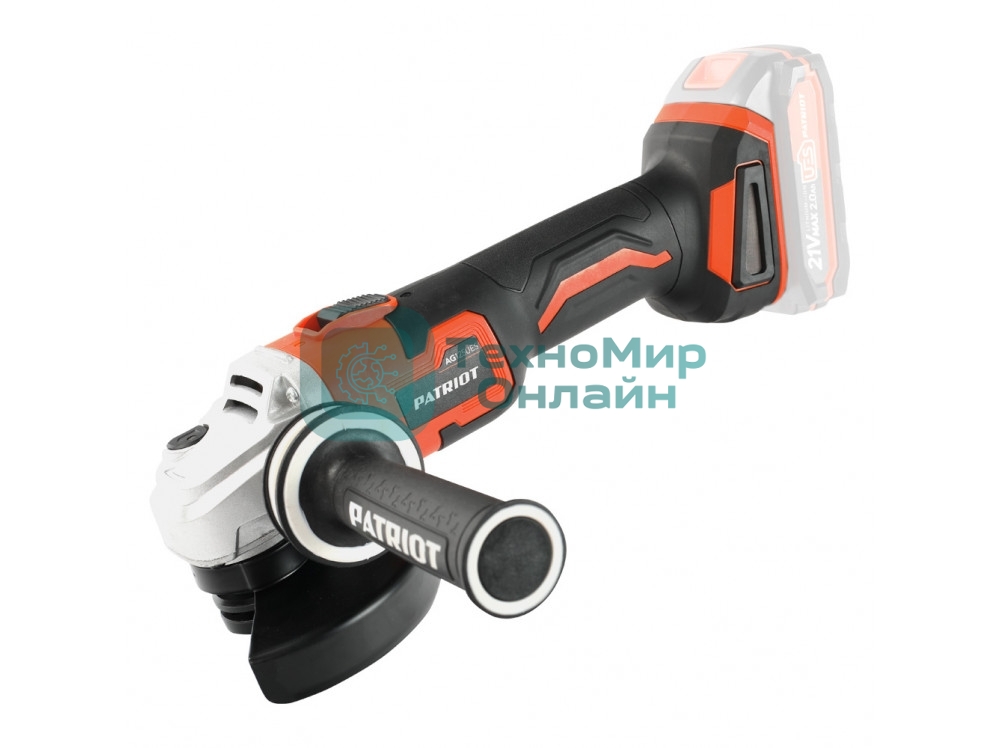 Угловая шлифовальная машина (УШМ) PATRIOT PATRIOT AG 125Li UES (Без ЗУ и АКБ) в коробке, двигатель: бесщеточный, 8000об/мин