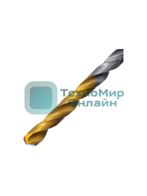 Сверло спиральное по металлу Denzel 4 x 75мм, Р6М5, Golden Tip