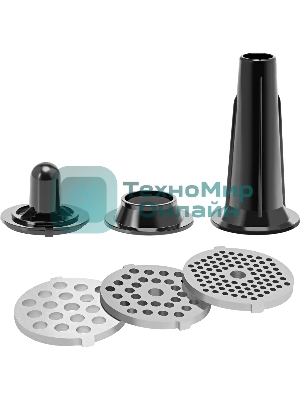 Мясорубка электрическая ARESA AR-2107 серебристый, 2500 Вт, 2.8 кг/мин, реверс, защита от перегрузки, насадки - 5