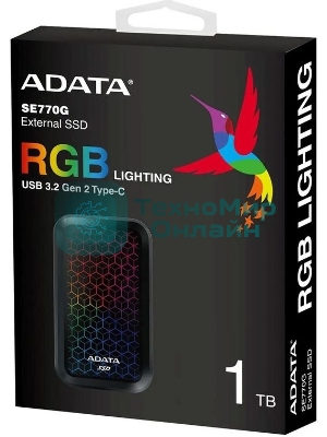 Внешний SSD ADATA SE770G, 1TB, USB 3.2 Gen 2 Type-C, R/W 1000/800, черный