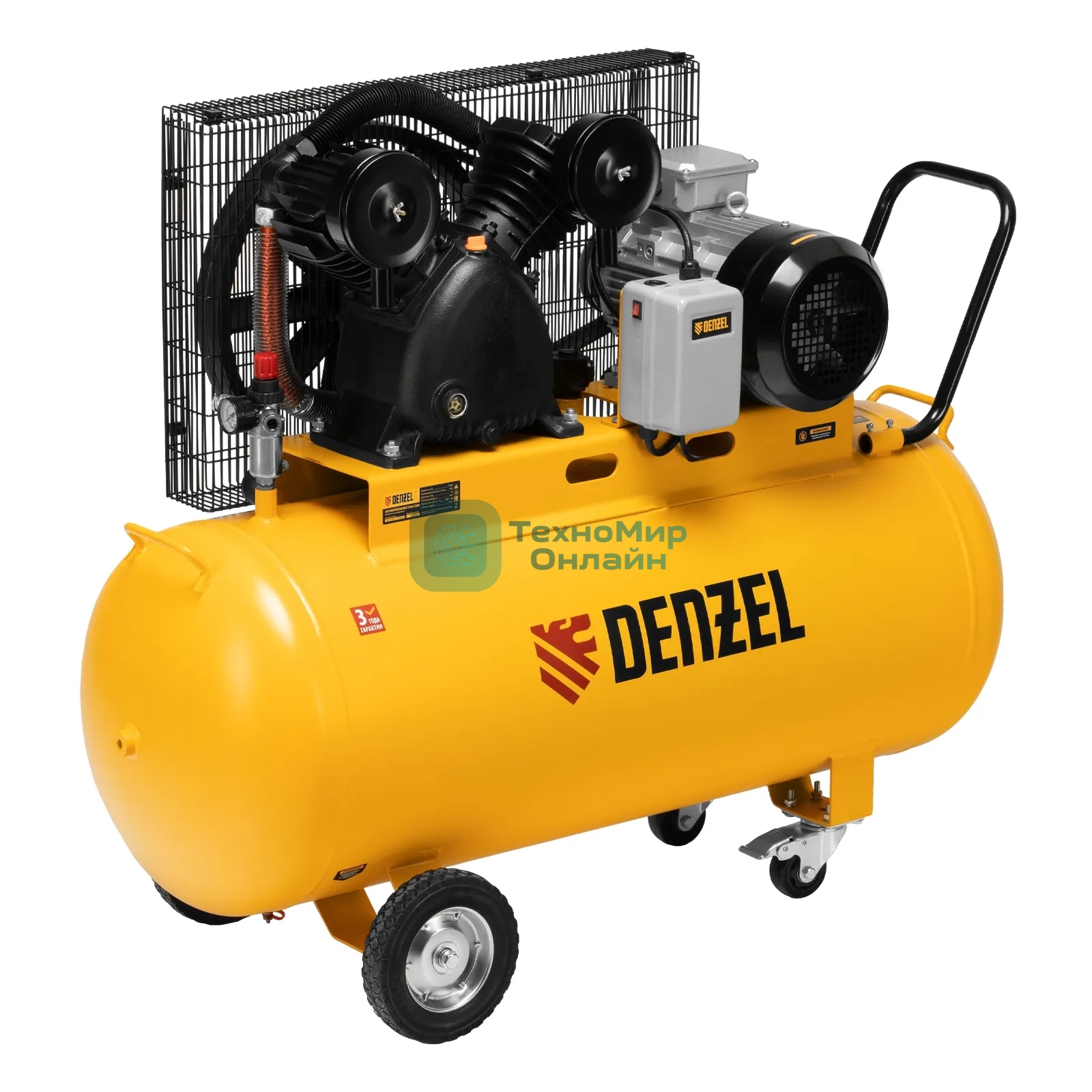 Компрессор воздушный Denzel рем. привод BCV 5500-T/200, 5,5 кВт, 200 литров, 850 л/мин