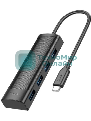 Разветвитель USB-C Hoco HB41 Type-C 4порт. черный