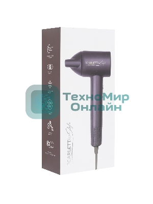 Фен Scarlett SC-HD70I43 фиолетовый, 1600 Вт, ионизация