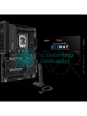 Материнская плата ASUS ProArt Z890-CREATOR WIFI, LGA 1851, Intel Z890, 4xDDR5, 4xSATA, 5xM.2, 2xPCIe 5.0 x16, 1xPCIe 4.0 x16, 1xHDMI, 1xDP, 1x 10Gb LAN, 1x 2.5Gb LAN, 2xUSB-C 10Gbps, 6xUSB-A 10Gbps, 1xUSB-A 2.0, 7.1, ATX