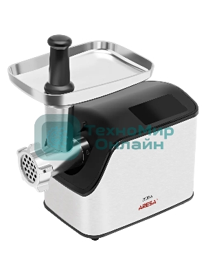 Мясорубка электрическая ARESA AR-2107 серебристый, 2500 Вт, 2.8 кг/мин, реверс, защита от перегрузки, насадки - 5