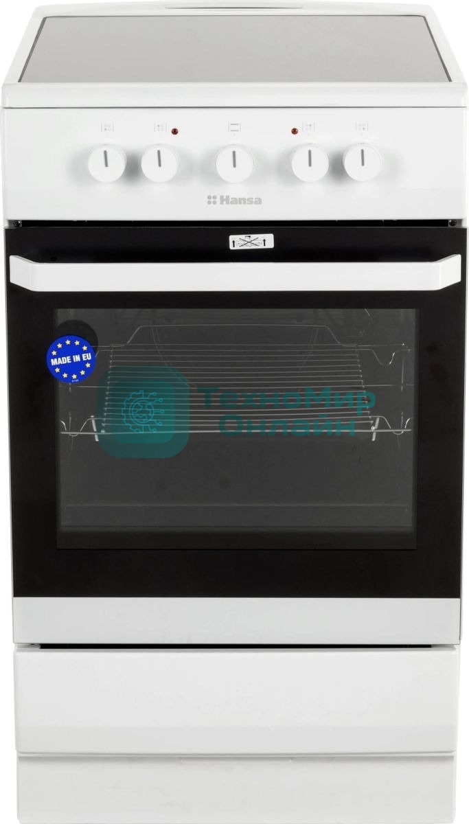 Плита электрическая Hansa FCCW54000 белый, конфорок 4 шт, духовка 68 л, 50 см x 85 см x 60 см