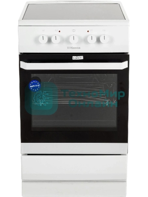Плита электрическая Hansa FCCW54000 белый, конфорок 4 шт, духовка 68 л, 50 см x 85 см x 60 см
