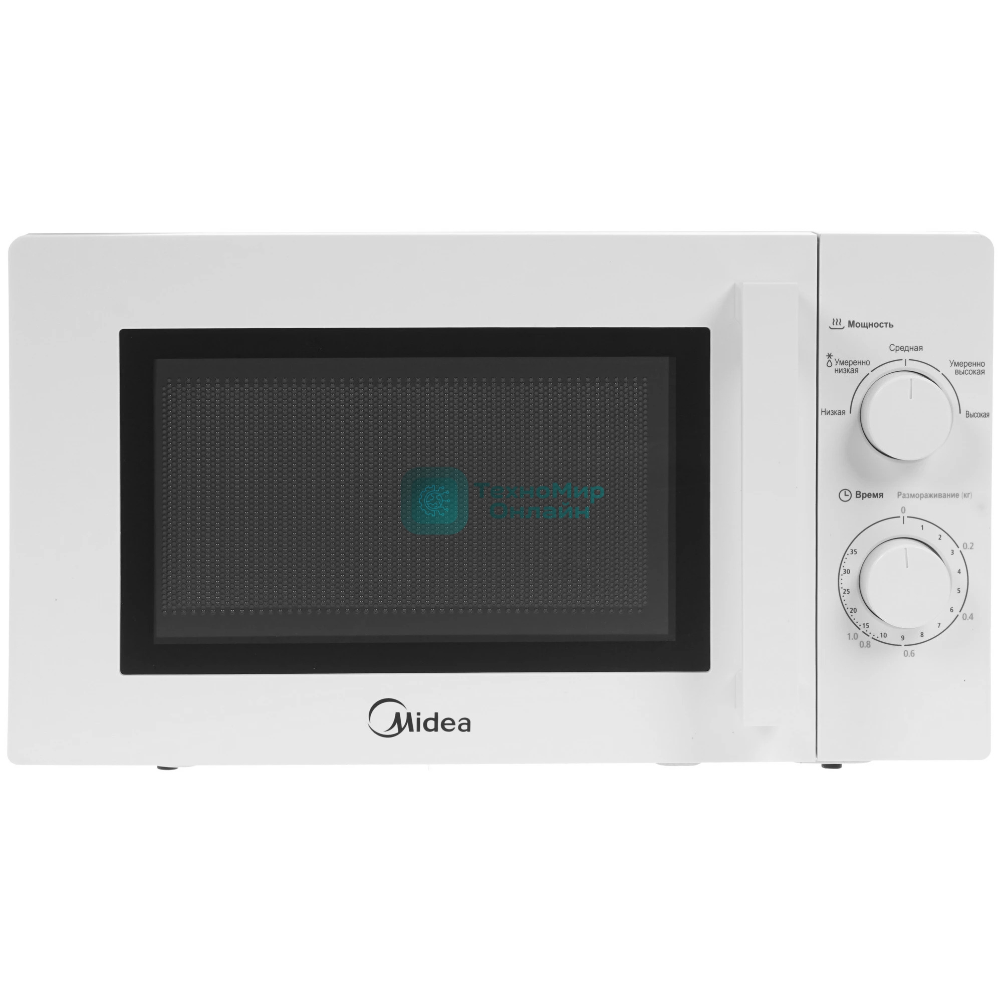 Микроволновая печь Midea MM720CY6-W белый, 20 л, 700 Вт, переключатели - поворотный механизм