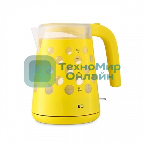 Чайник электрический BQ KT1713P Yellow. Мощность:2200 Вт, Объем 1,7л, LED подсветка
