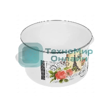 Кастрюля Appetite 1RD201М Париж с крышкой, эмалированная сталь, цилиндрическая 4 л
