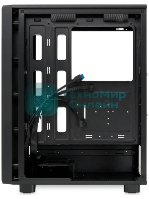 Компьютерный корпус без блока питания HSPD M510, Mesh Mid Tower, черный, TG, 0.5 SPCC, no fans ATX, mATX, mITX 180/280/160мм 1x2.5