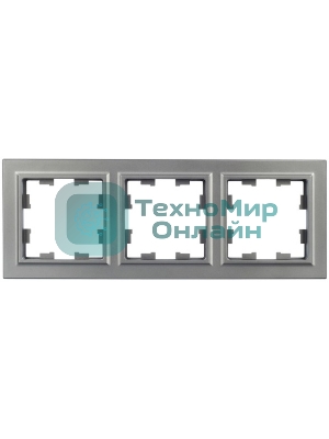 Рамка 3-мест. IEK BRITE РУ-3-БрС сталь