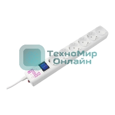 Фильтр-удл. Power Cube PC 0.5м 6р, бел. 16А/3,5кВт SPG6-16-0,5M