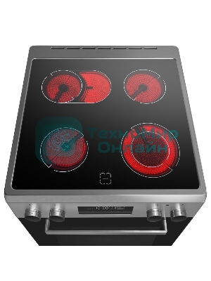 Плита электрическая Maunfeld MEC611CS09TD серебристый, конфорок 4 шт, духовка 59 л, 60 см x 85 см x 60 см