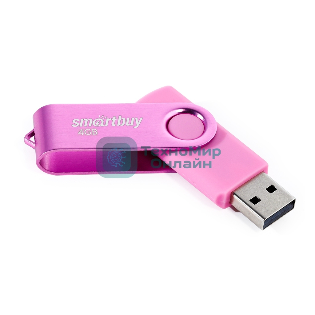 Флешка USB Smartbuy R/W Twist Pink (SB004 Gb2TWP), 4 Gb, USB 2.0, R/W 10/7, розовый