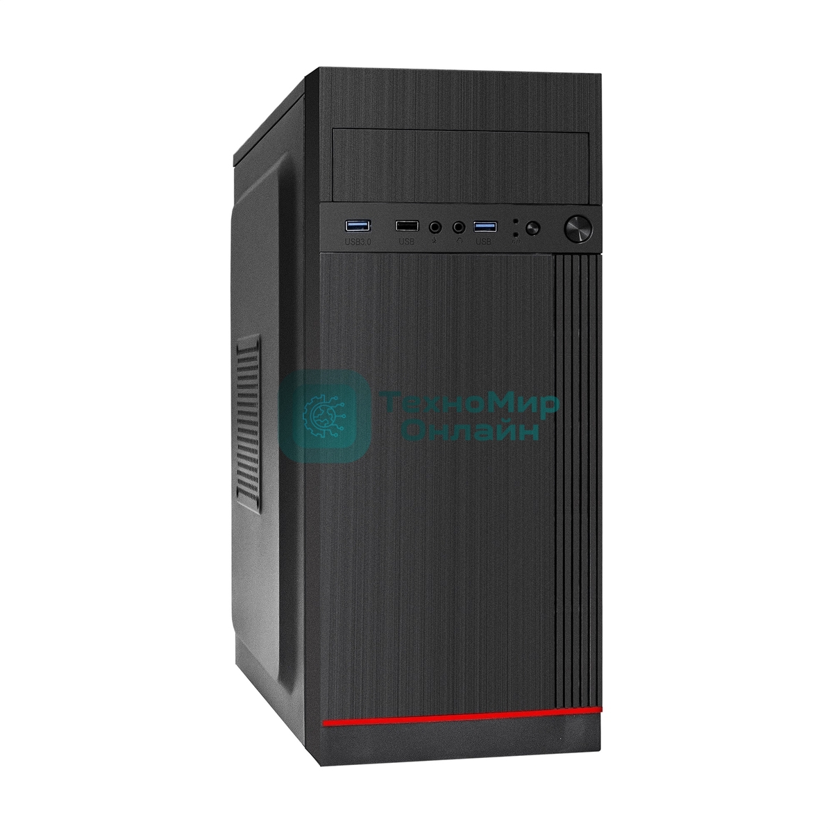 Компьютерный корпус Miditower ExeGate AA-442U2-AA350 (ATX, AA350 8 см, 1хUSB+2хUSB 3.0, аудио, черный)