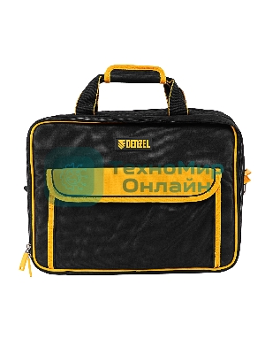 Сумка для инструмента Denzel 400х170х300 мм, 3 отделения, 28 карманов, наплечный ремень