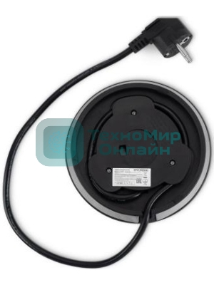 Чайник электрический Hyundai HYK-S8408 1.7 л, 2200 Вт, серебристый матовый/черный (корпус: нержавеющая сталь)