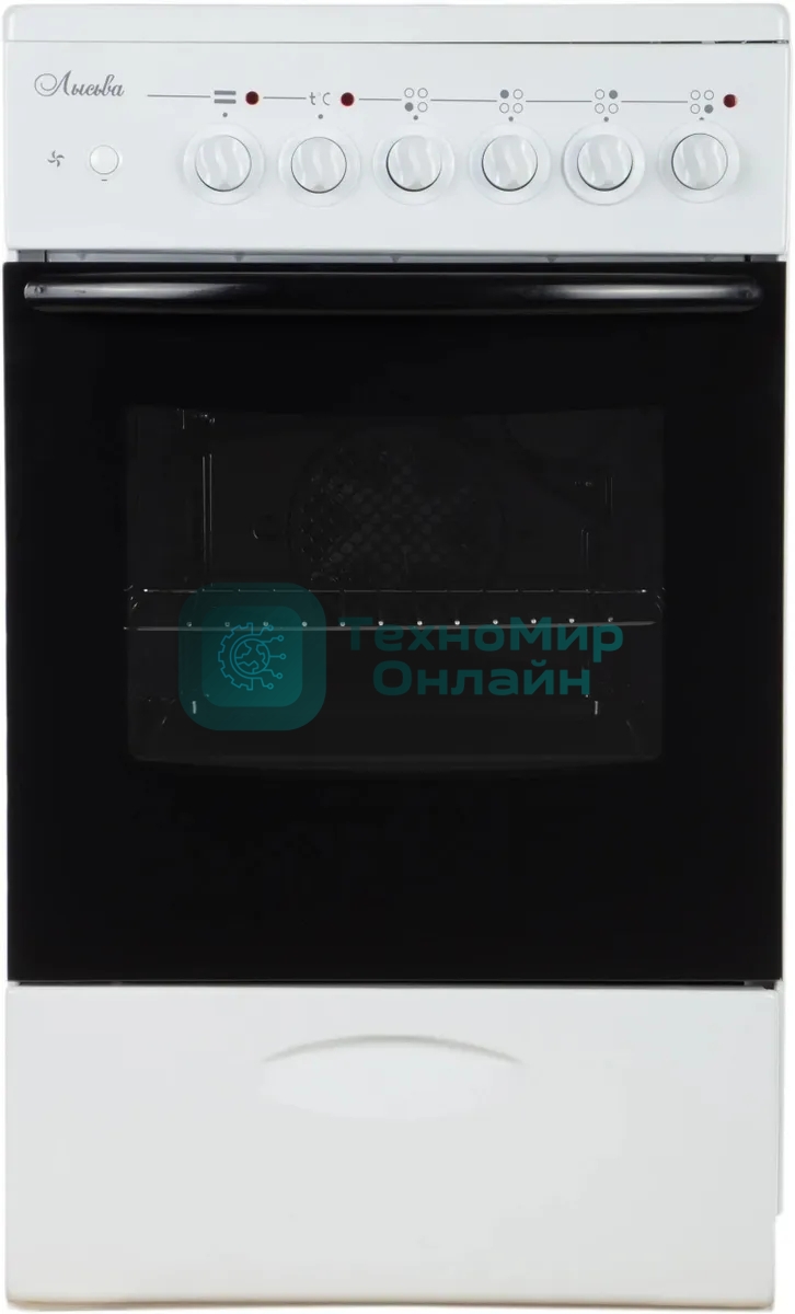 Плита электрическая Лысьва EF4004MK00 белый/черный, конфорок 4 электрических, духовка 57 л, 50 см x 84 см x 60 см (без крышки)